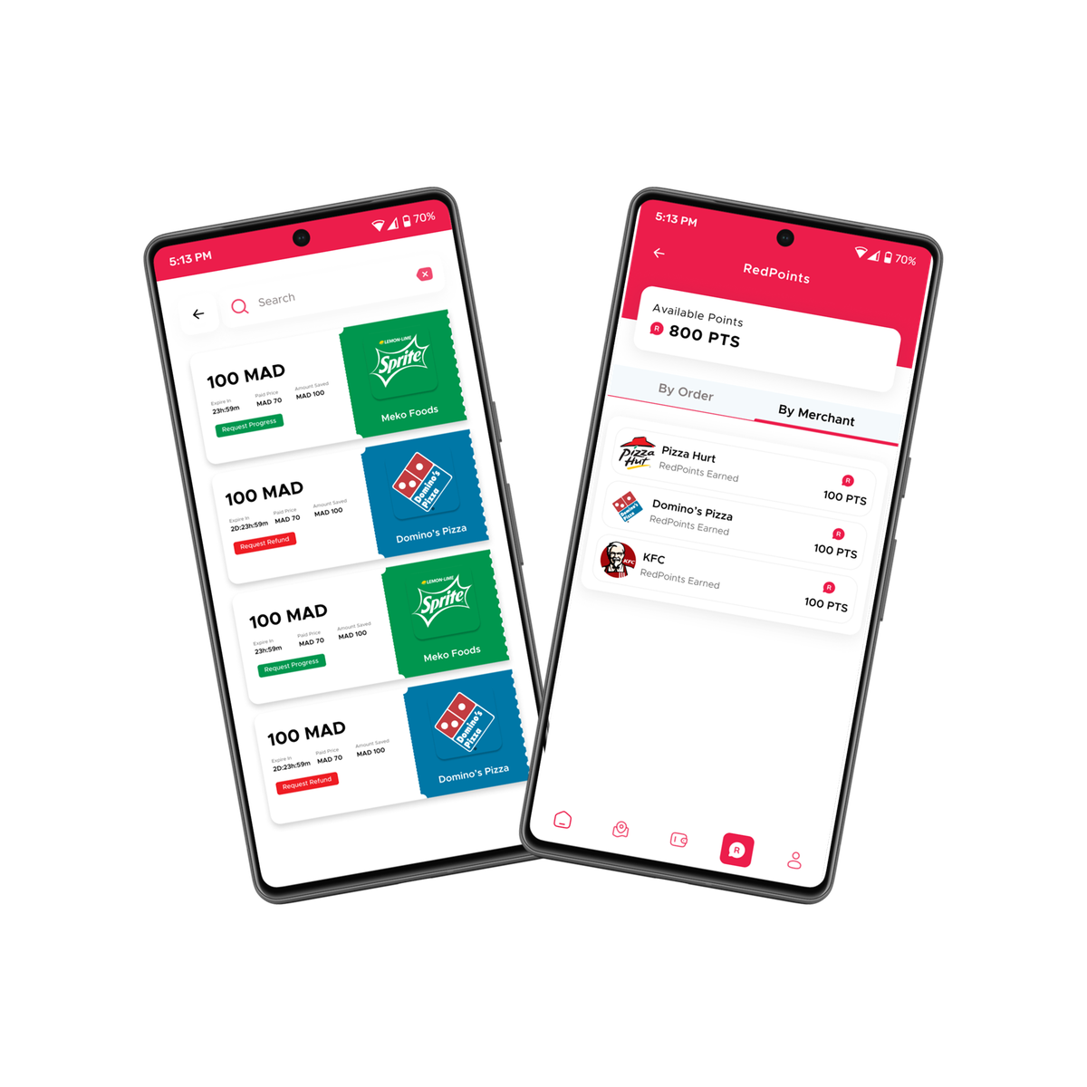 UPay app screen showing RedPoints cashback rewards balance
