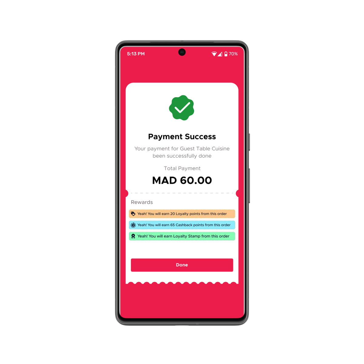 UPay app payment confirmation screen with QR scan to pay